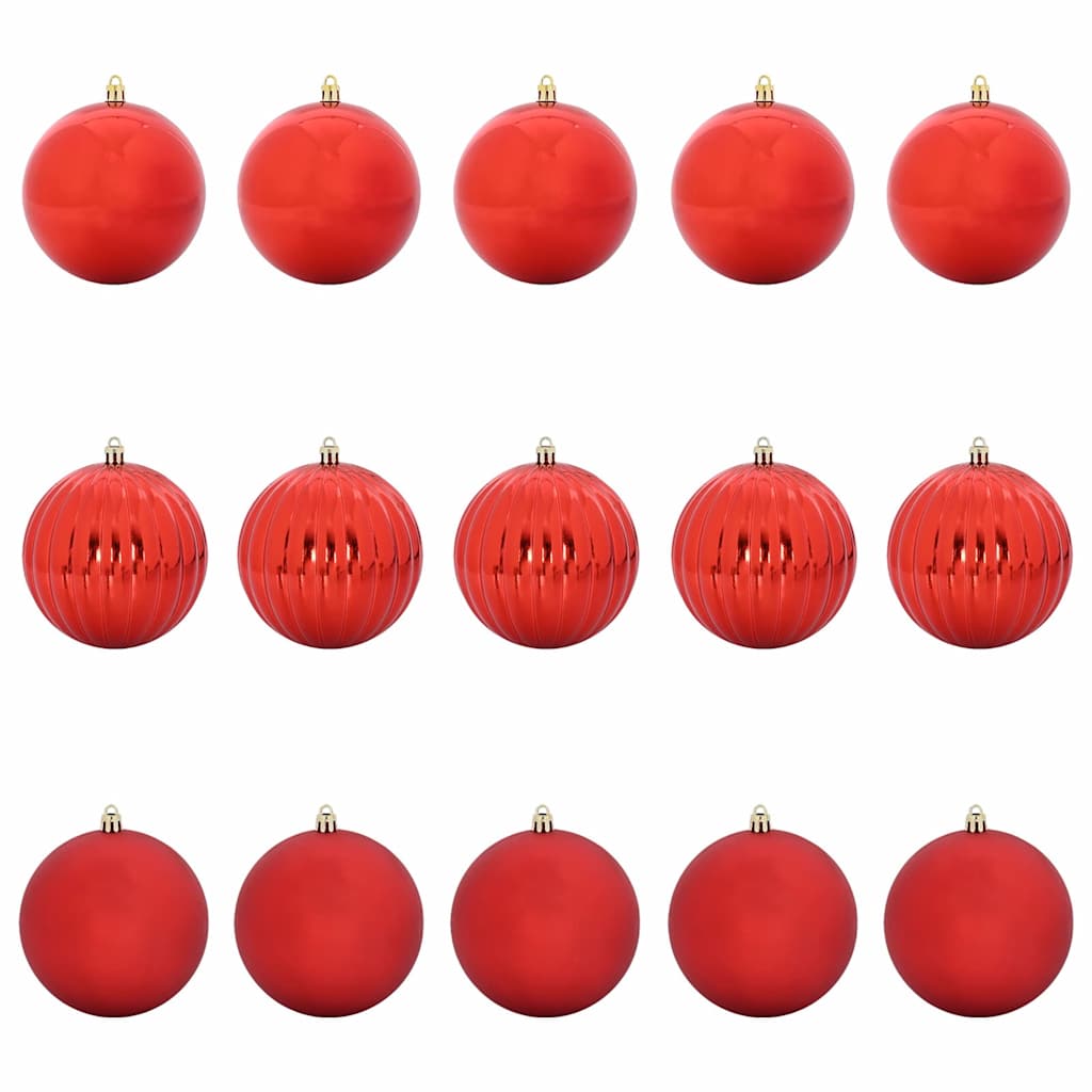 vidaXL Zestaw Bombek Świątecznych XL 15 pcs Czerwony