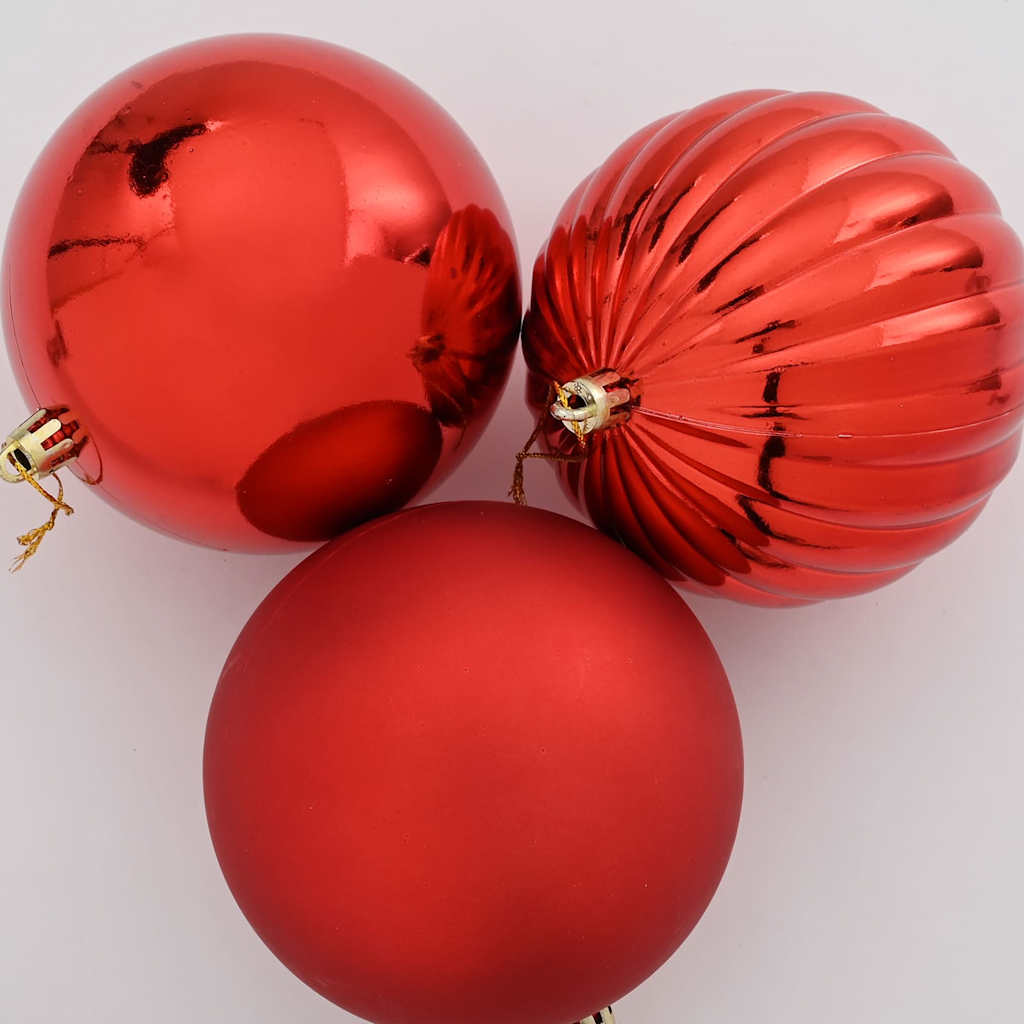 vidaXL Zestaw Bombek Świątecznych XL 9 pcs Czerwony
