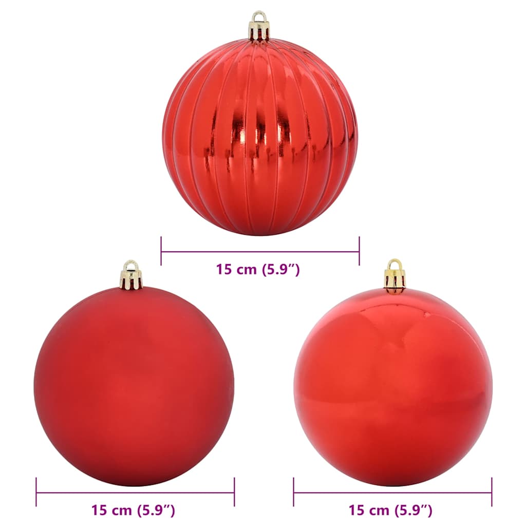 vidaXL Zestaw Bombek Świątecznych XL 9 pcs Czerwony
