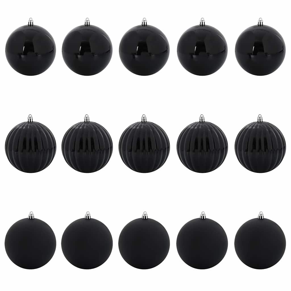 vidaXL Zestaw bombek świątecznych XL 15 pcs Czarny