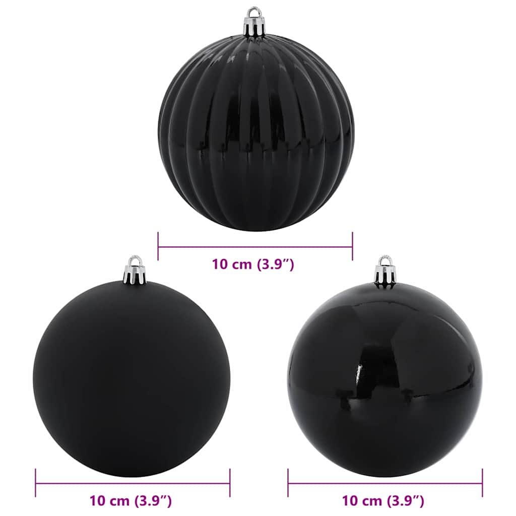 vidaXL Zestaw bombek świątecznych XL 15 pcs Czarny