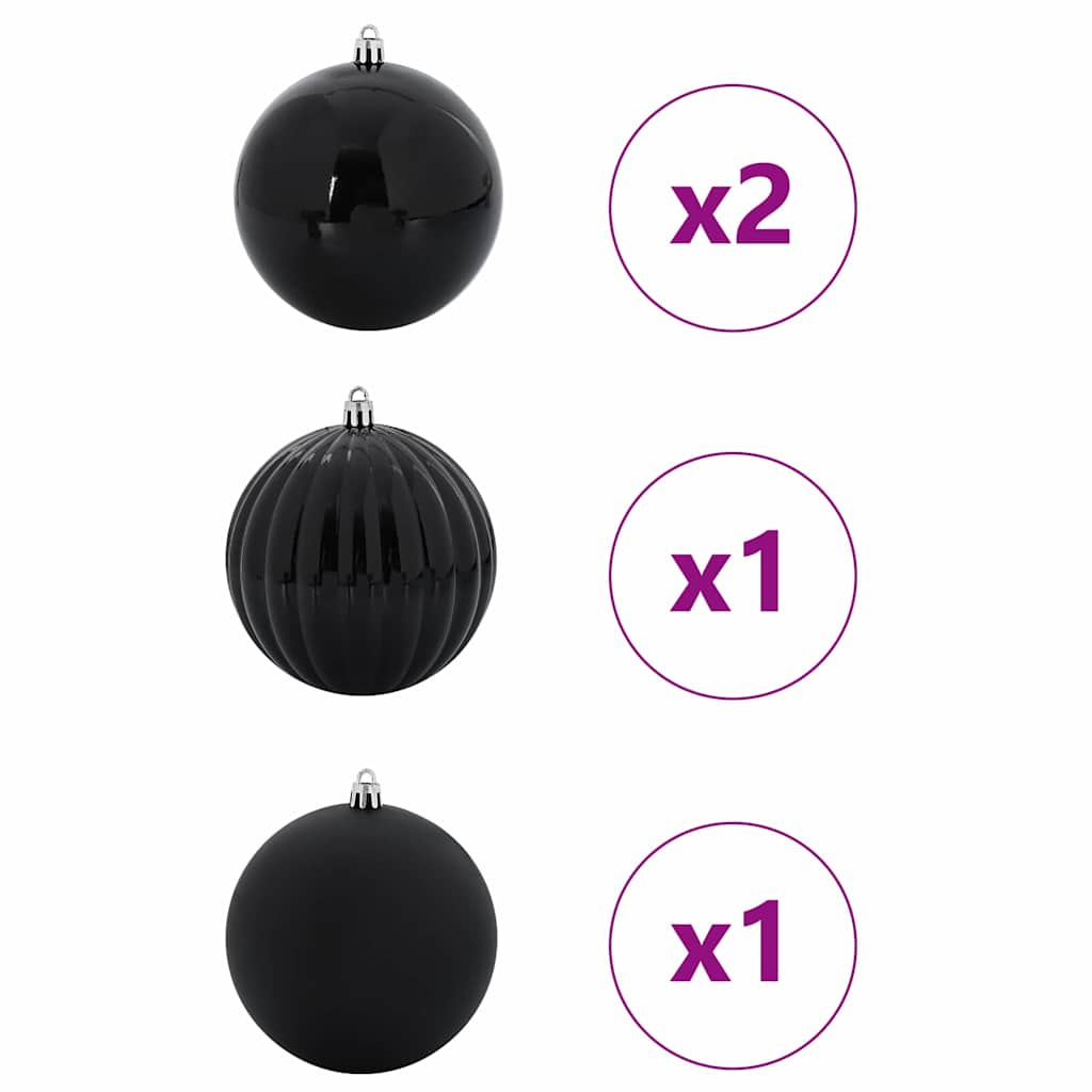 vidaXL Zestaw bombek świątecznych XXL 4 pcs Czarny