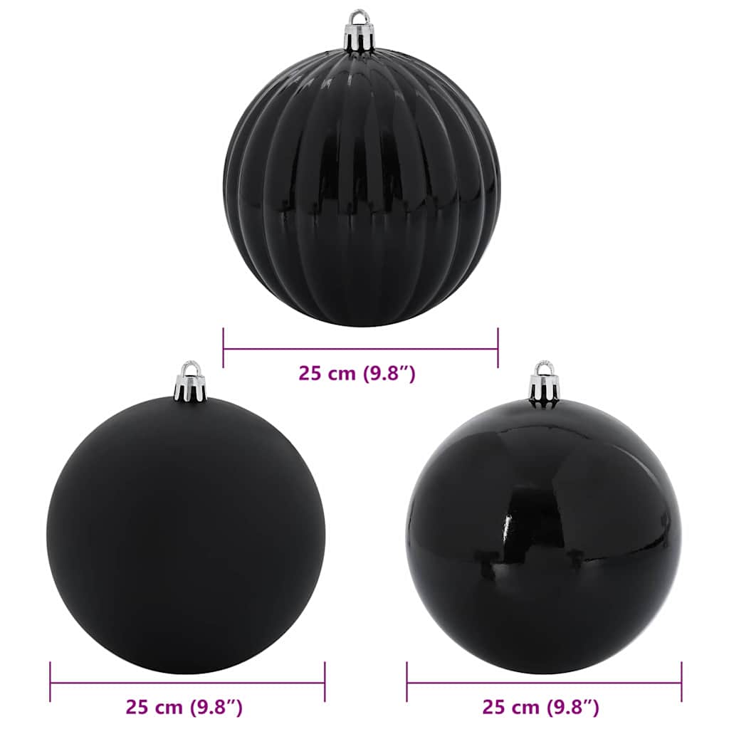 vidaXL Zestaw bombek świątecznych XXL 3 pcs Czarny