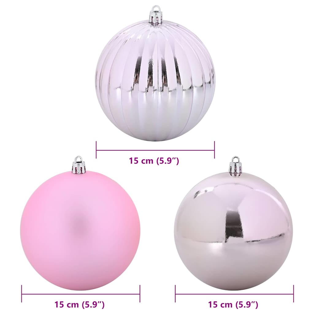 vidaXL Zestaw Bombek Świątecznych XL 9 pcs Różowy