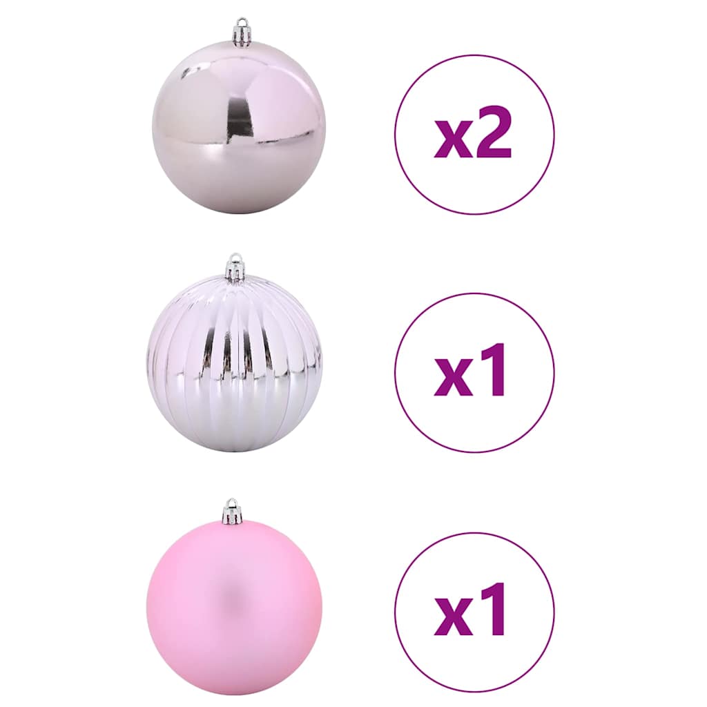 vidaXL Zestaw Bombek Świątecznych XXL 4 pcs Różowy
