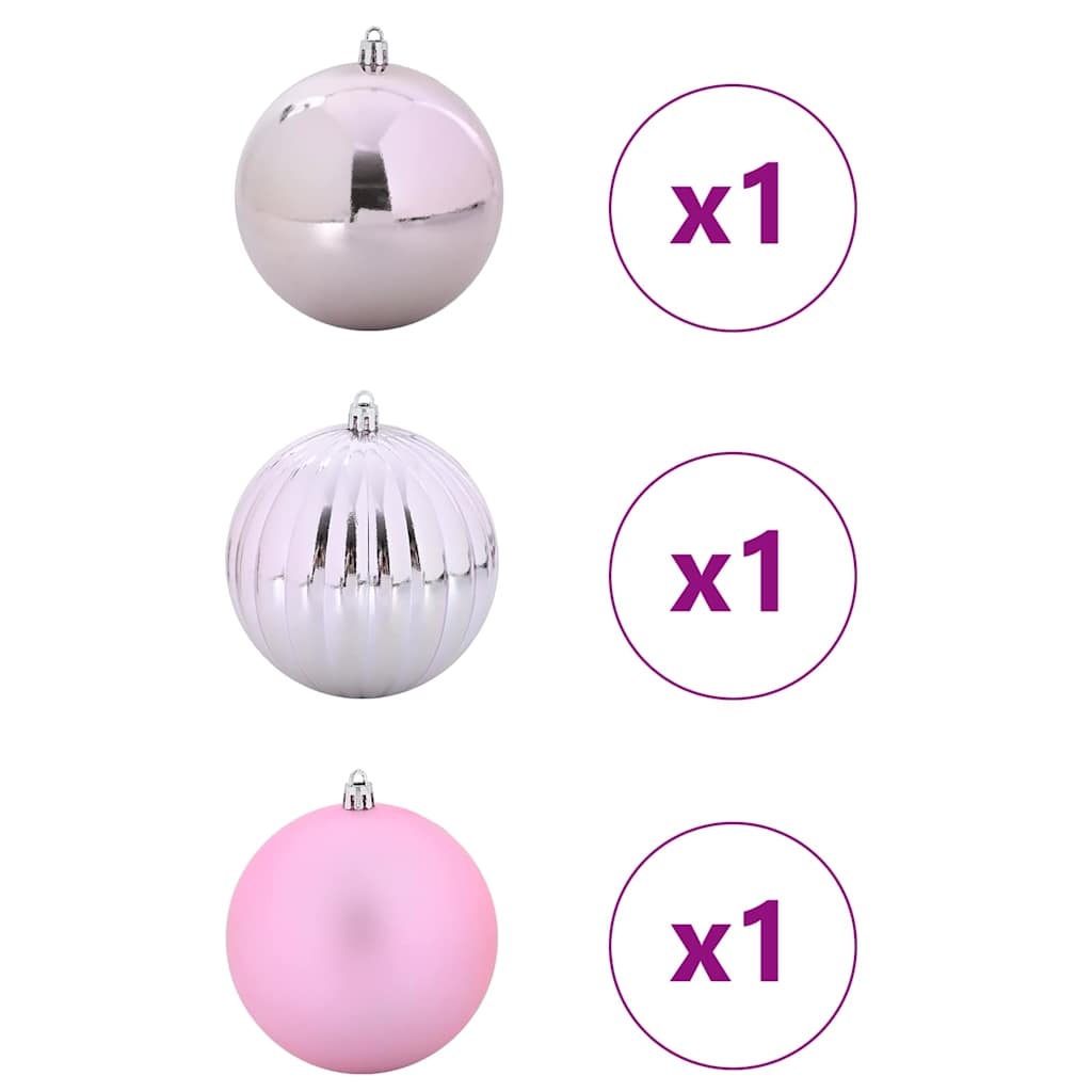 vidaXL Zestaw Bombek Świątecznych XXL 3 pcs Różowy