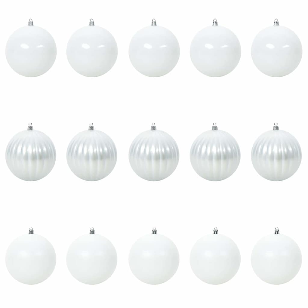vidaXL Zestaw Bombek Świątecznych XL 15 pcs Biały