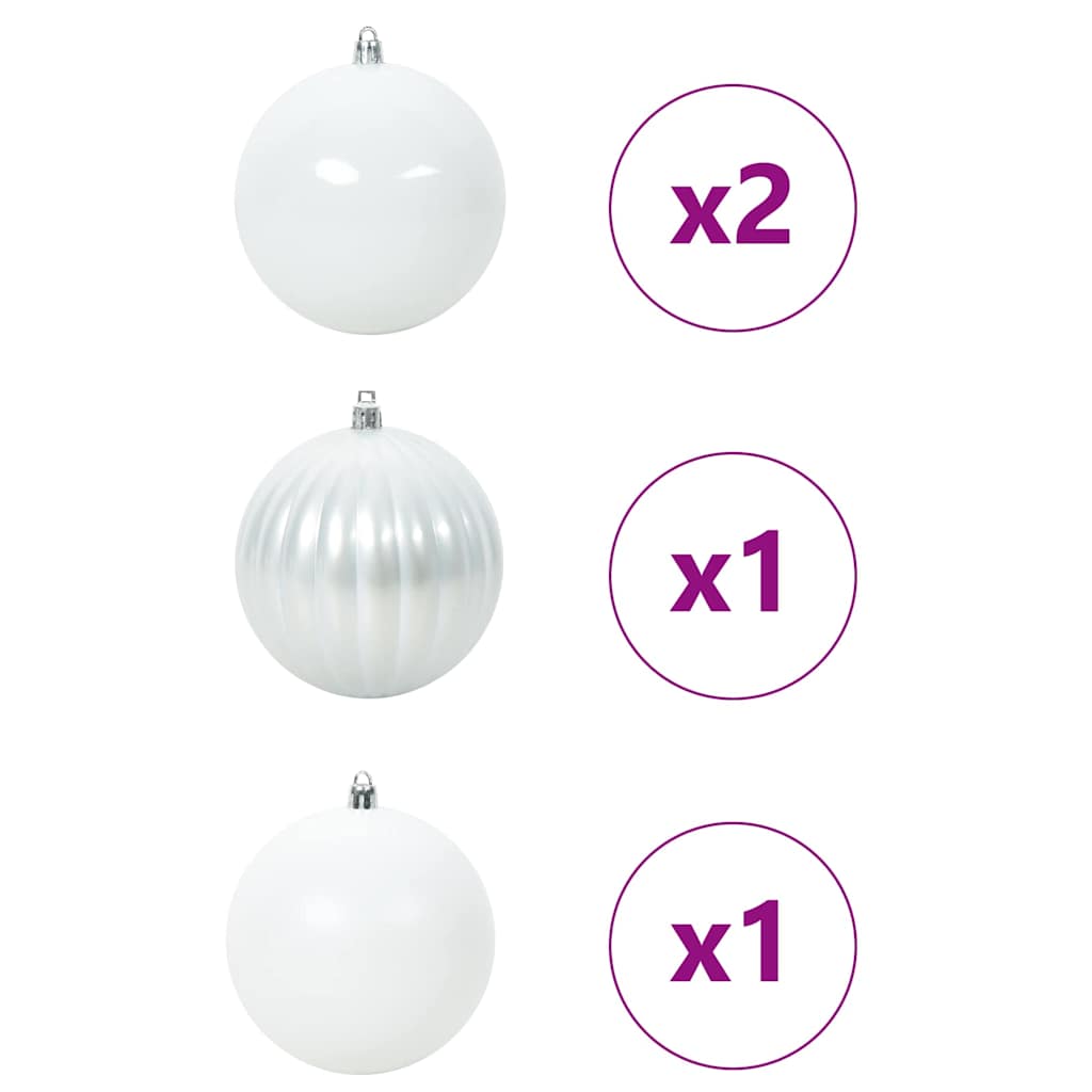 vidaXL Zestaw Bombek Świątecznych XXL 4 pcs Biały