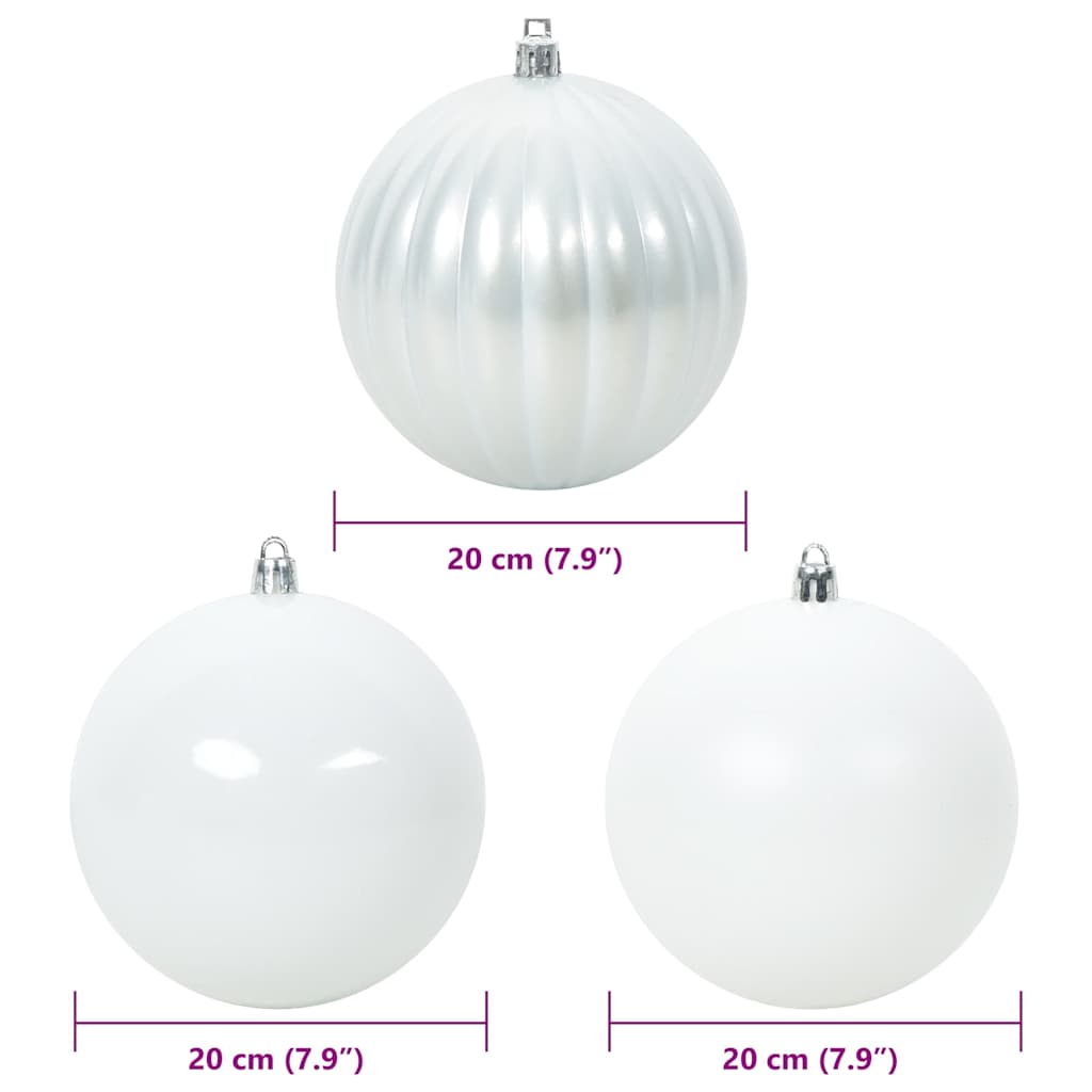 vidaXL Zestaw Bombek Świątecznych XXL 4 pcs Biały