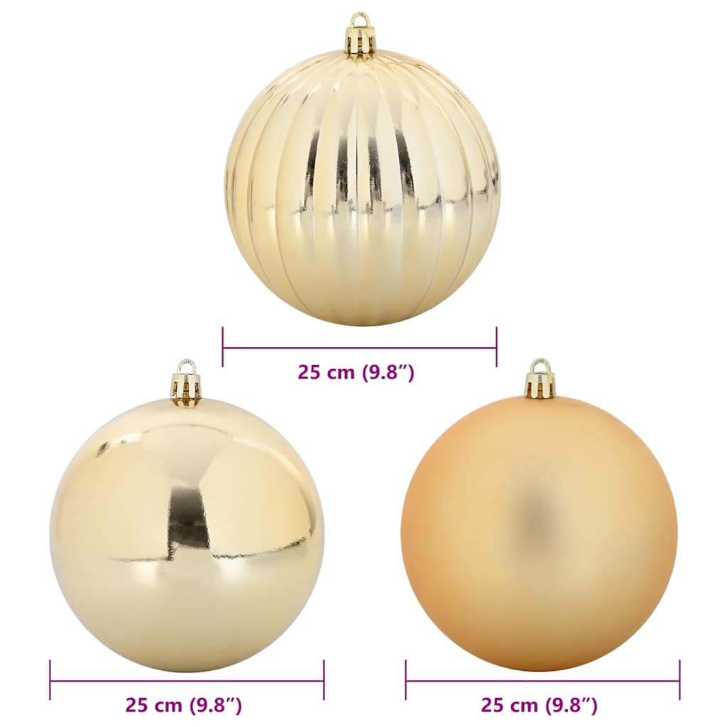 vidaXL Zestaw bombek świątecznych XXL 3 pcs złoty