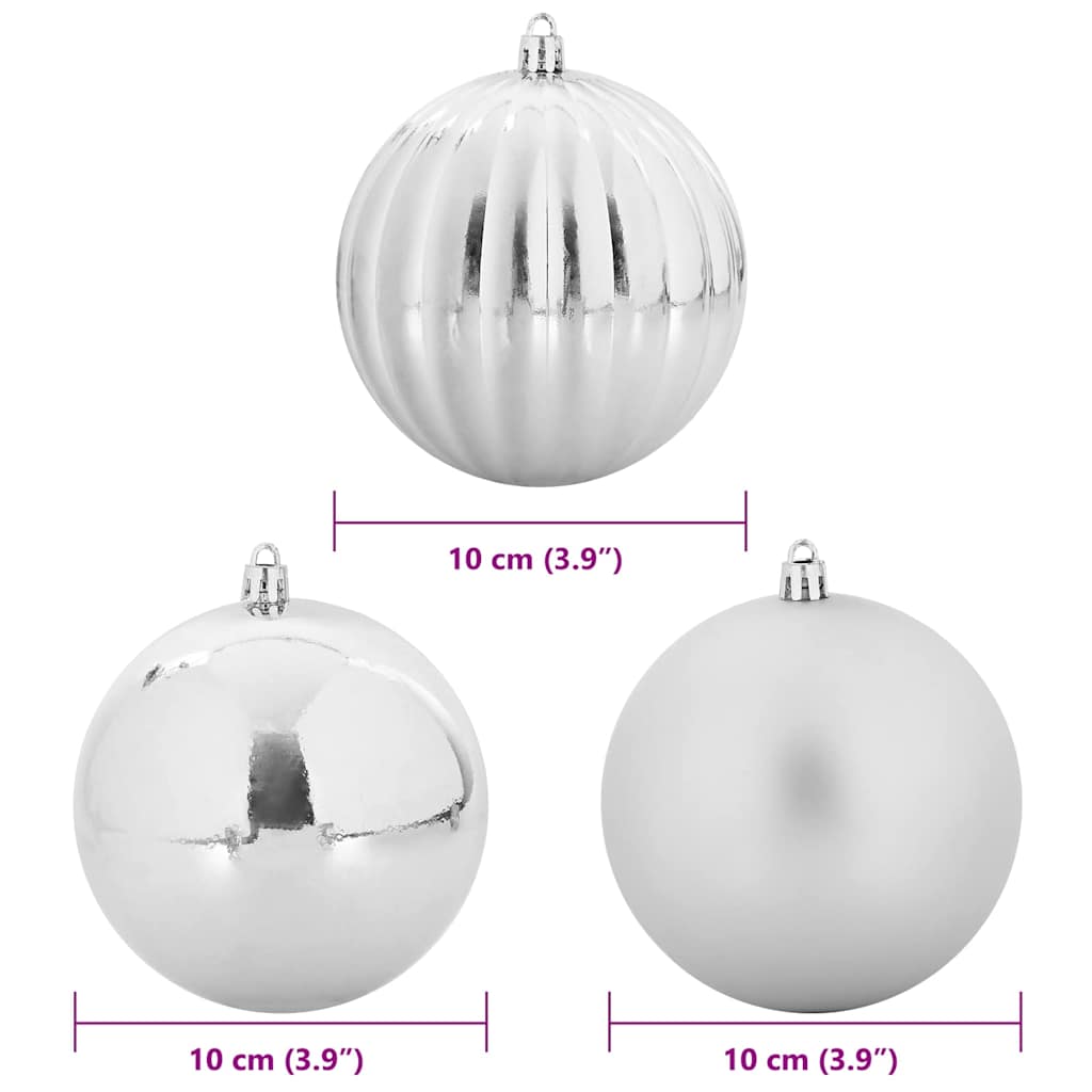 vidaXL Zestaw Bombek Świątecznych XL 15 pcs Srebrny