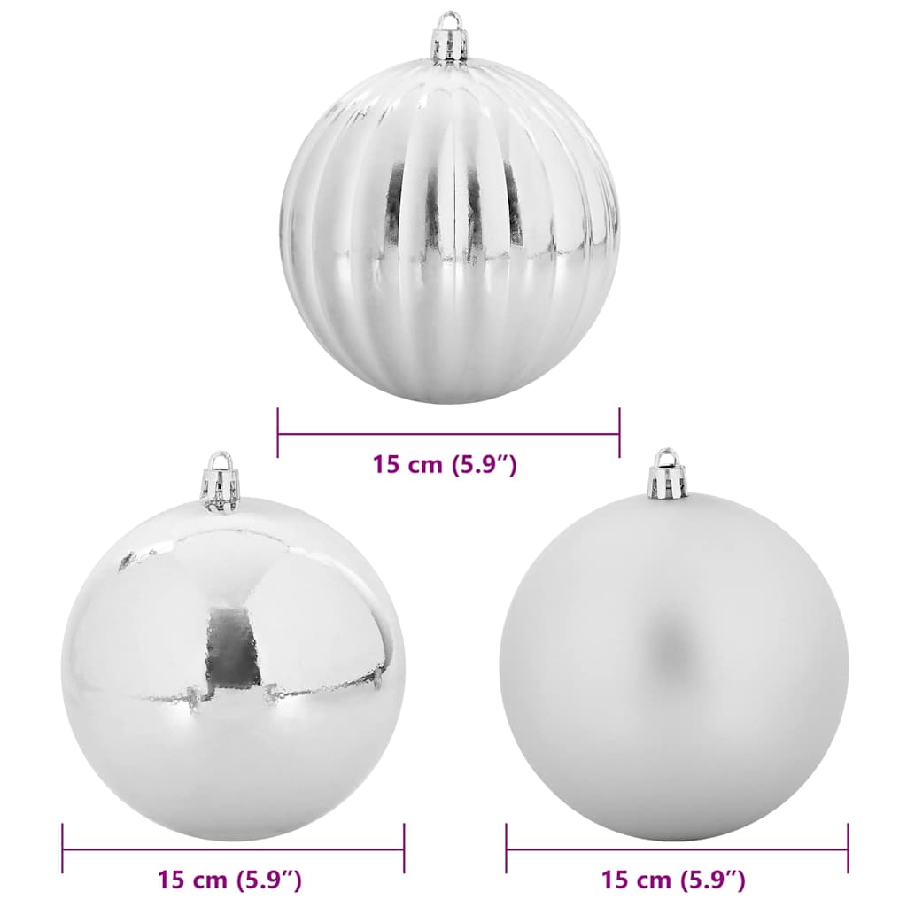 vidaXL Zestaw Bombek Świątecznych XL 9 pcs Srebrny