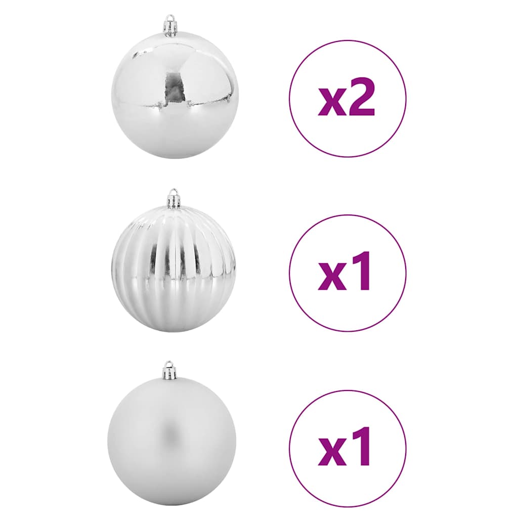 vidaXL Zestaw Bombek Choinkowych XXL 4 pcs Srebrny