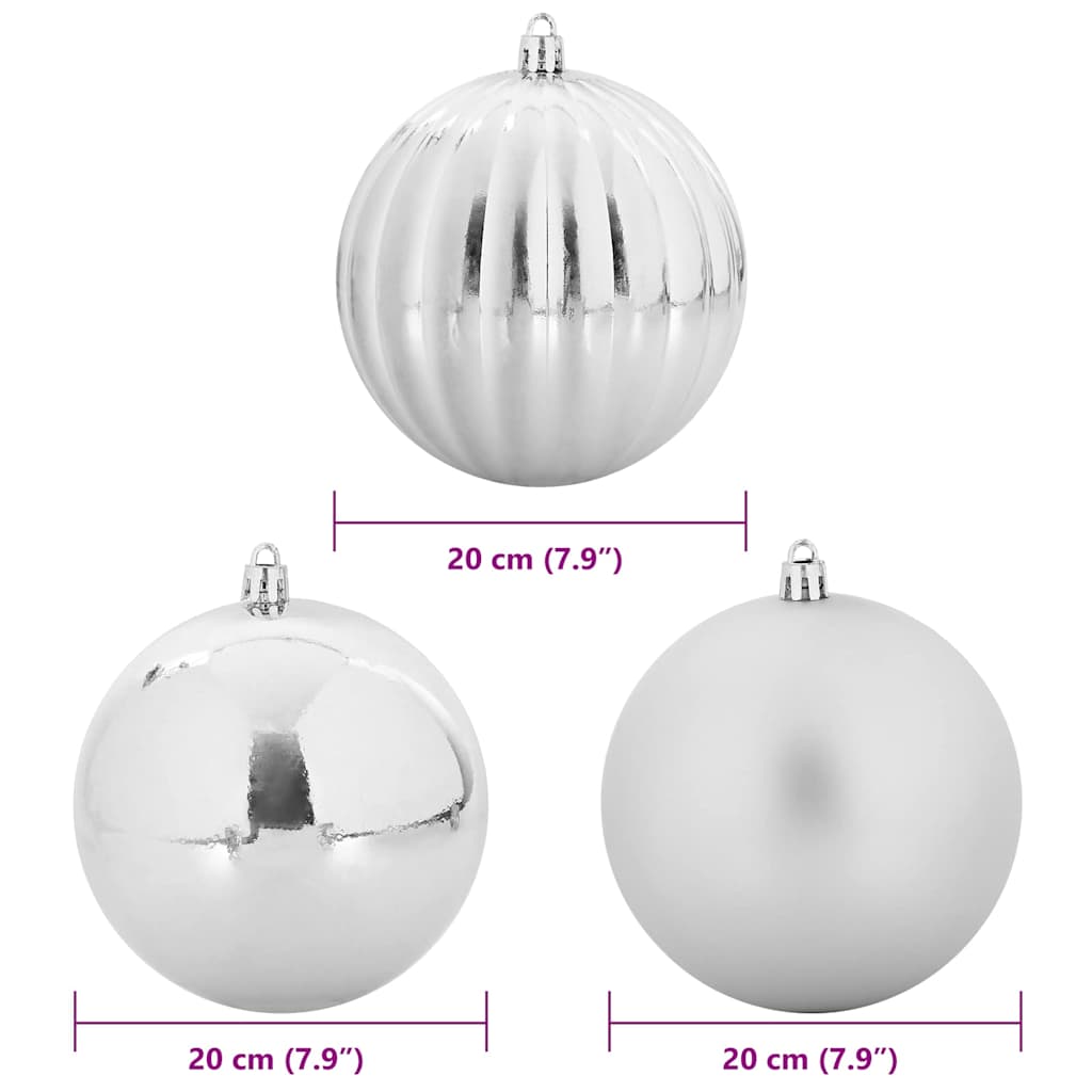 vidaXL Zestaw Bombek Choinkowych XXL 4 pcs Srebrny