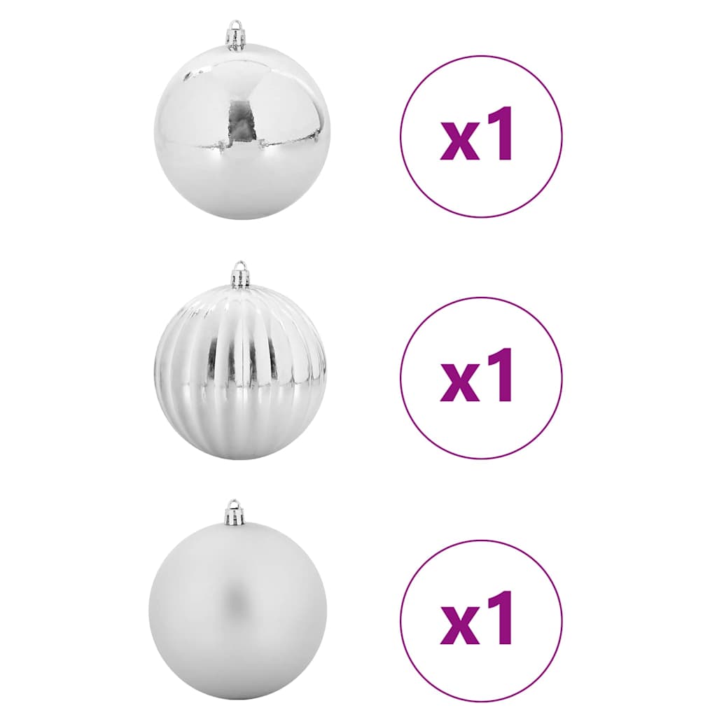 vidaXL Zestaw Bombek Świątecznych XXL 3 pcs Srebrny