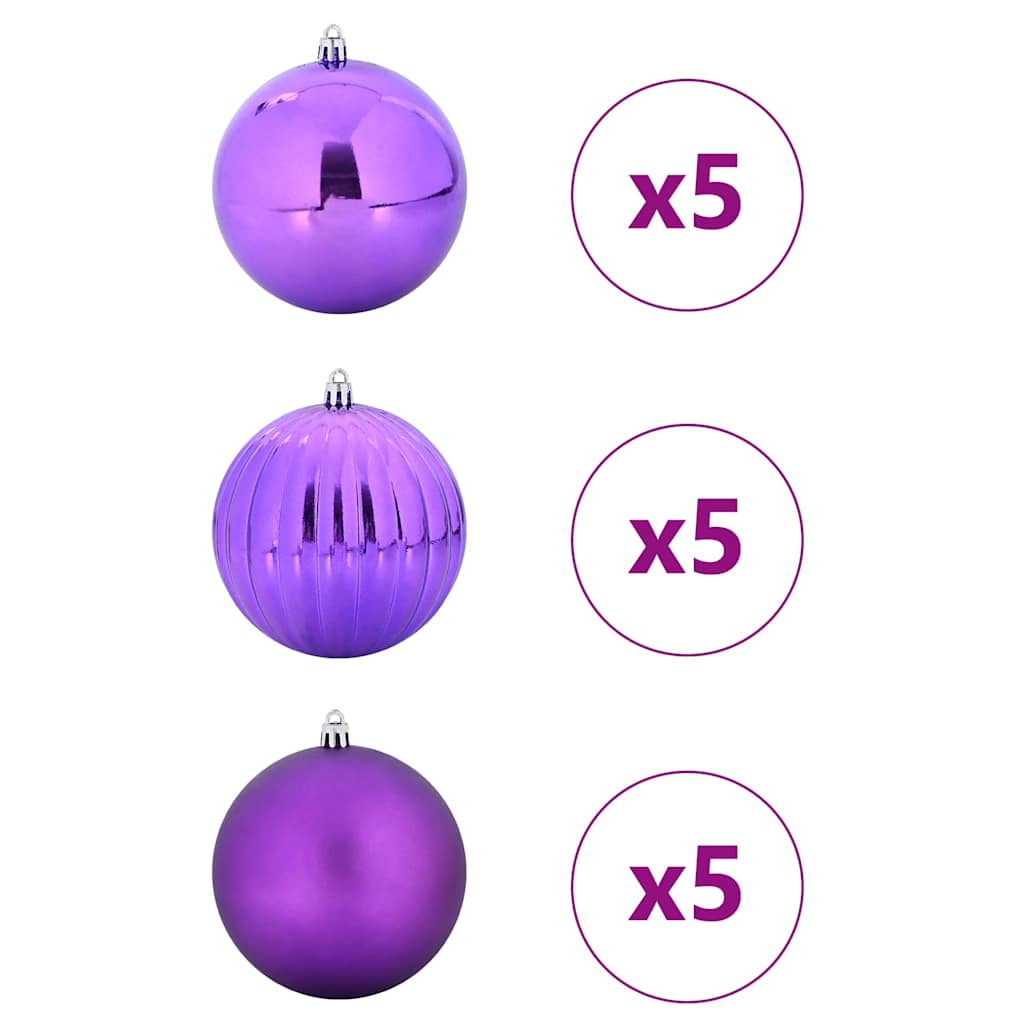 vidaXL Zestaw Bombek Świątecznych XL 15 pcs Liliowy