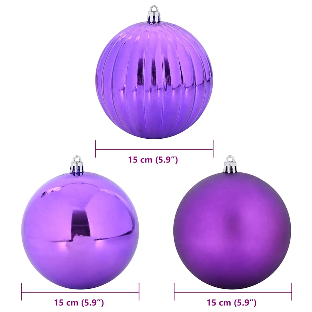 vidaXL Zestaw Bombek Bożonarodzeniowych XL 9 pcs Liliowy