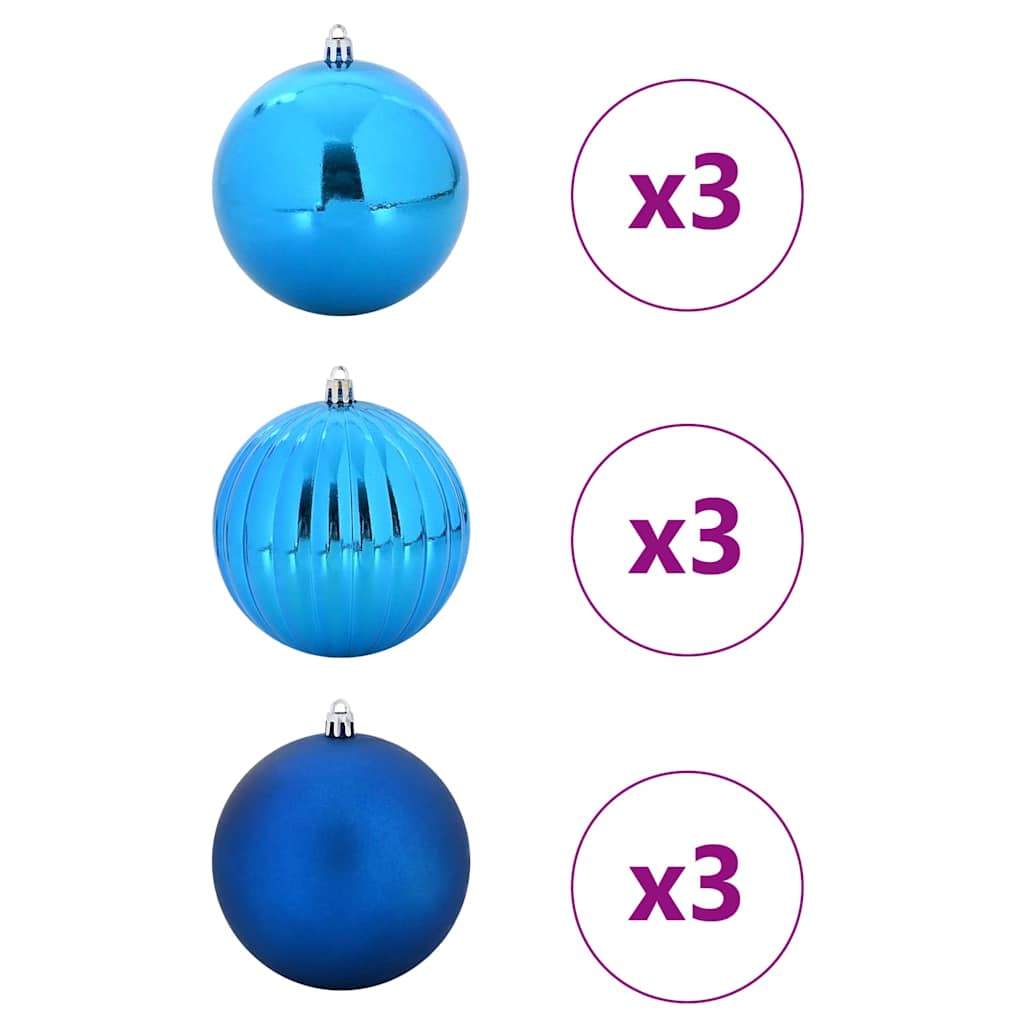 vidaXL Zestaw Bombek Świątecznych XL 9 pcs Niebieski