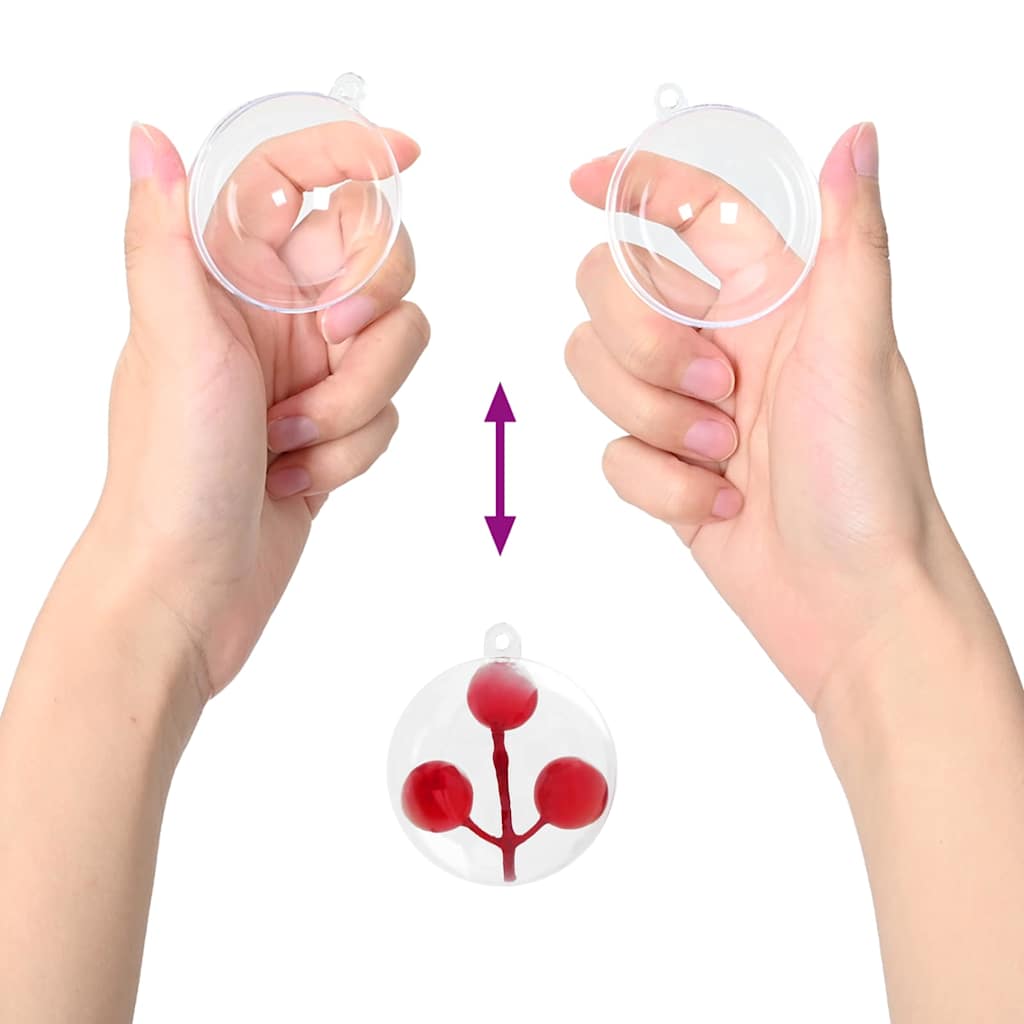 vidaXL Zestaw Bombek Choinkowych 25 pcs przezroczysty Ø 8 cm