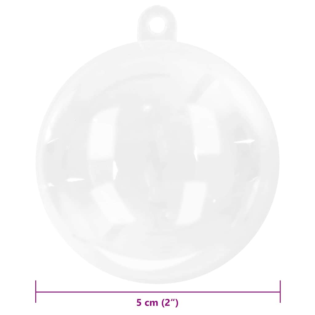 vidaXL Zestaw Bombek Choinkowych 200 pcs przezroczysty Ø 5 cm