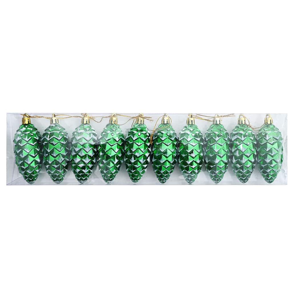 vidaXL Choinkowa Bombka Szyszka 40 pcs Zielony Z tworzywa sztucznego