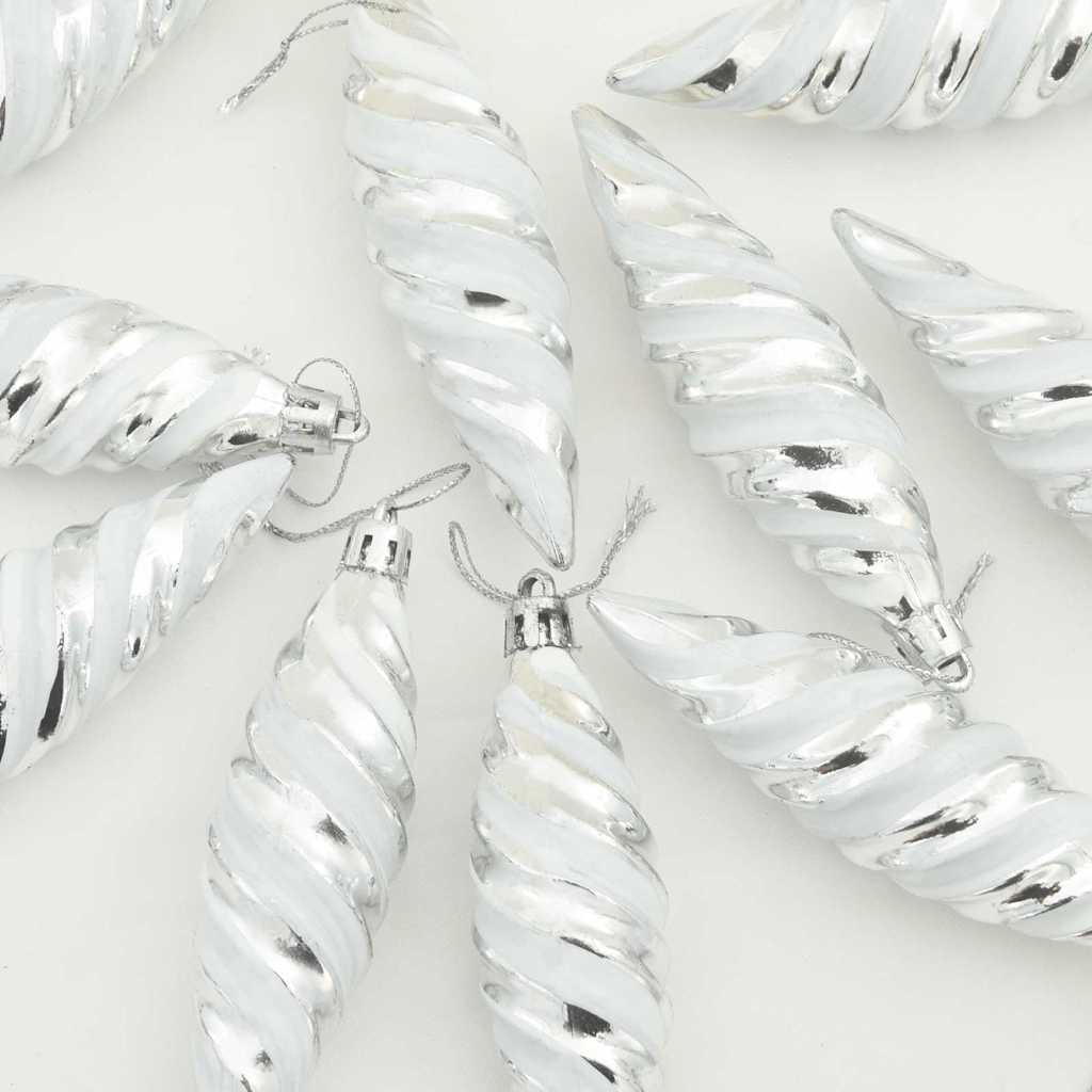 vidaXL Świąteczna kula w spiralnym kształcie 40 pcs Srebrny