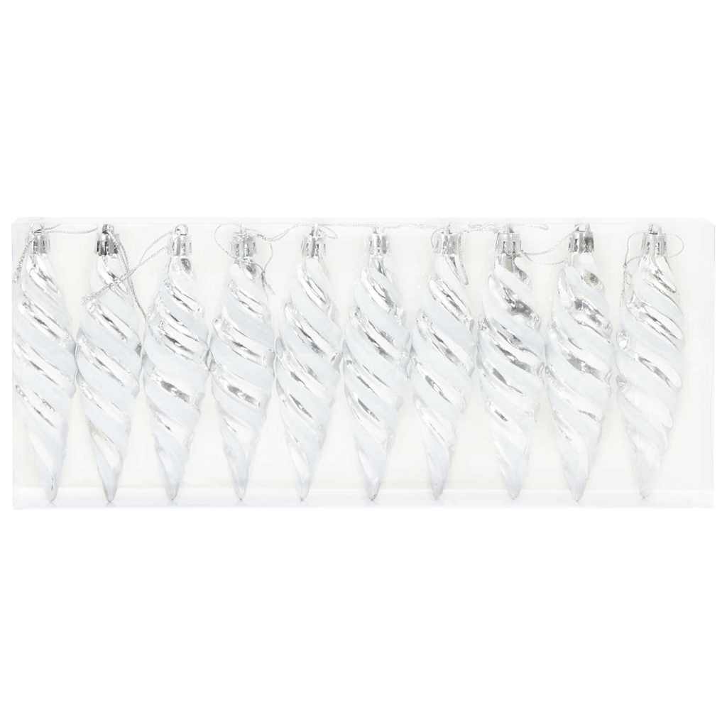 vidaXL Świąteczna kula w spiralnym kształcie 40 pcs Srebrny