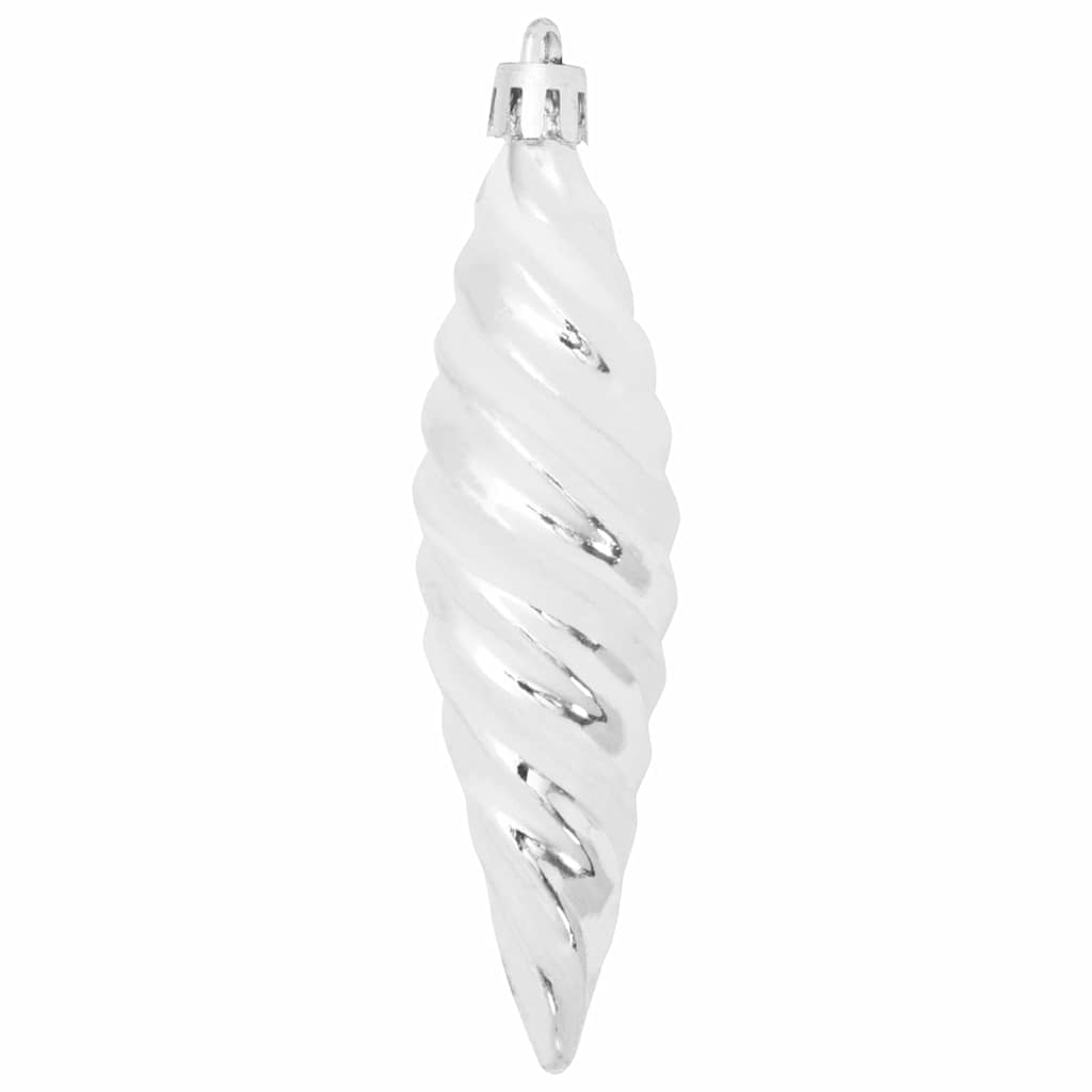 vidaXL Świąteczna kula w spiralnym kształcie 40 pcs Srebrny