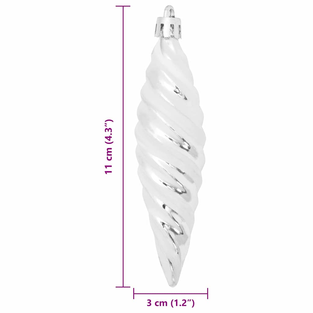 vidaXL Świąteczna kula w spiralnym kształcie 40 pcs Srebrny