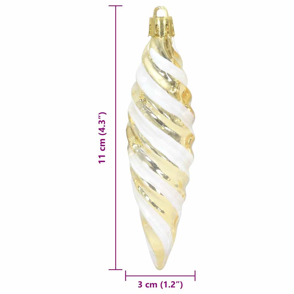 vidaXL Świąteczna kula w spiralnym kształcie 40 pcs złoty