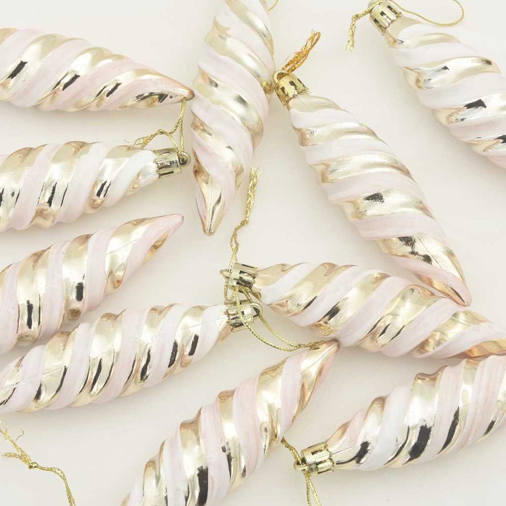 vidaXL Świąteczna kula w spiralnym kształcie 40 pcs szampański