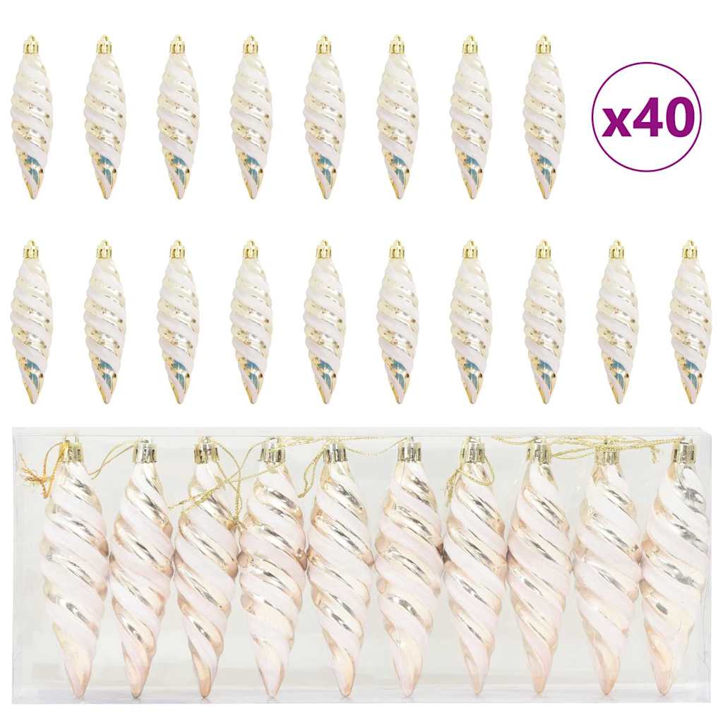 vidaXL Świąteczna kula w spiralnym kształcie 40 pcs szampański