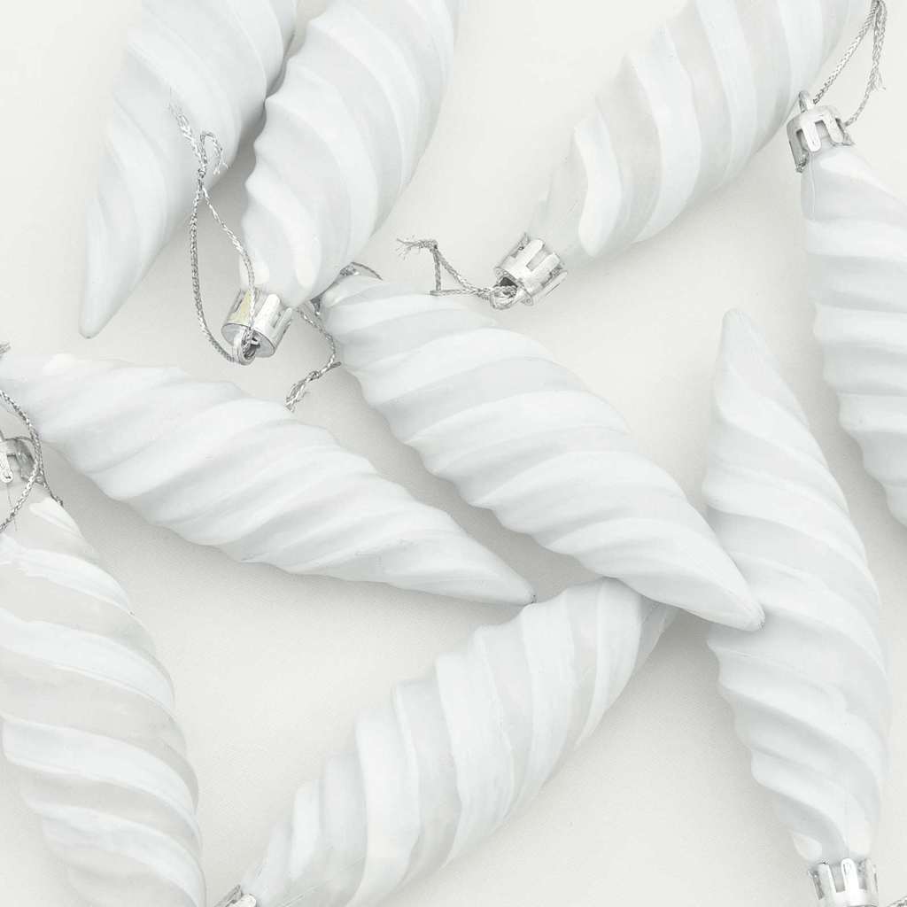 vidaXL Świąteczna kula w spiralnym kształcie 40 pcs Biały