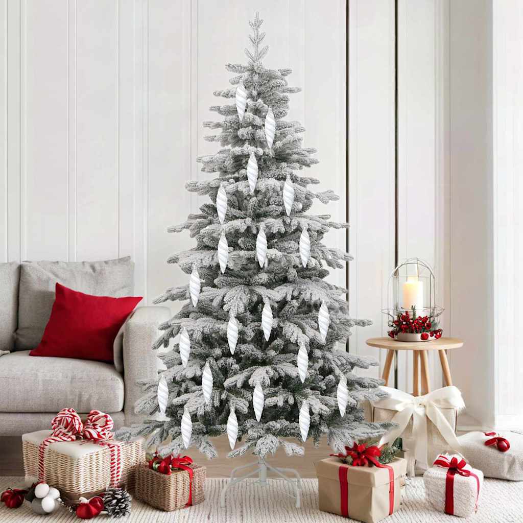 vidaXL Świąteczna kula w spiralnym kształcie 40 pcs Biały