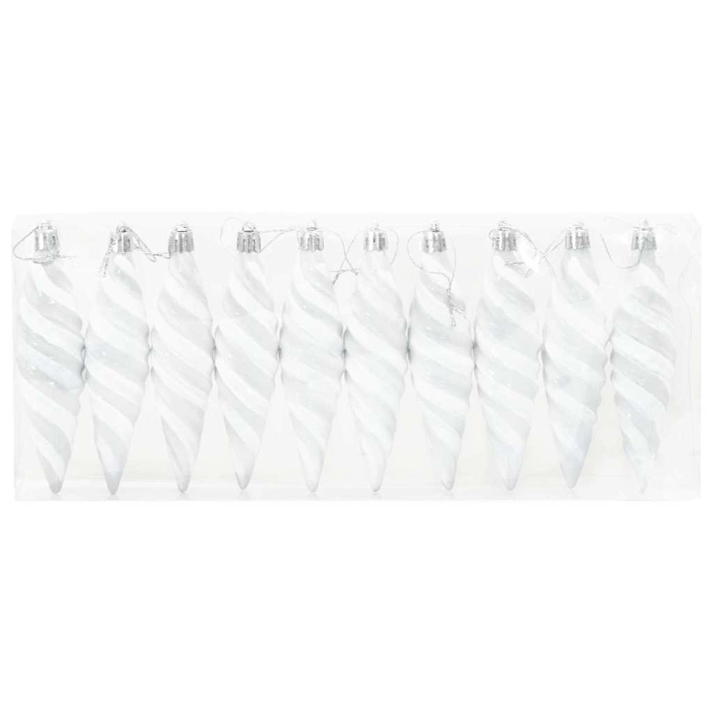 vidaXL Świąteczna kula w spiralnym kształcie 40 pcs Biały