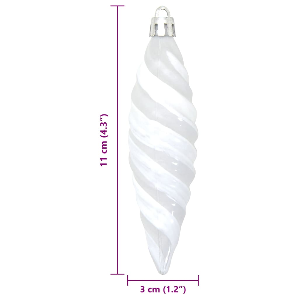 vidaXL Świąteczna kula w spiralnym kształcie 40 pcs Biały