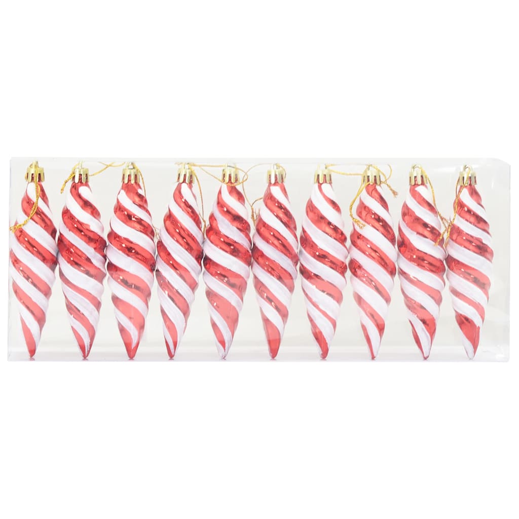 vidaXL Świąteczna kula w spiralnym kształcie 40 pcs Czerwony