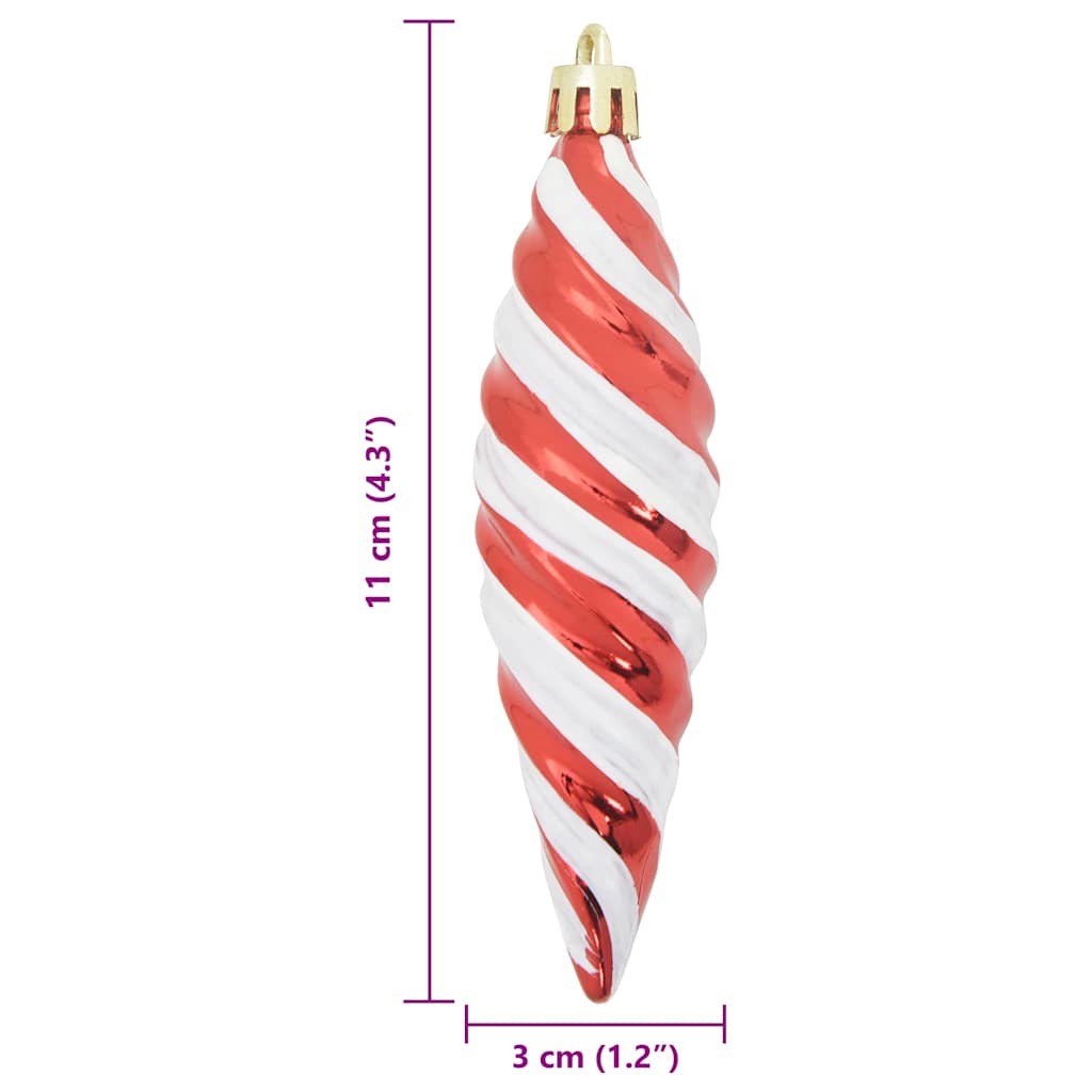 vidaXL Świąteczna kula w spiralnym kształcie 40 pcs Czerwony