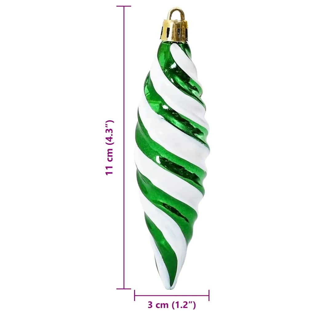 vidaXL Świąteczna kula w spiralnym kształcie 40 pcs Zielony