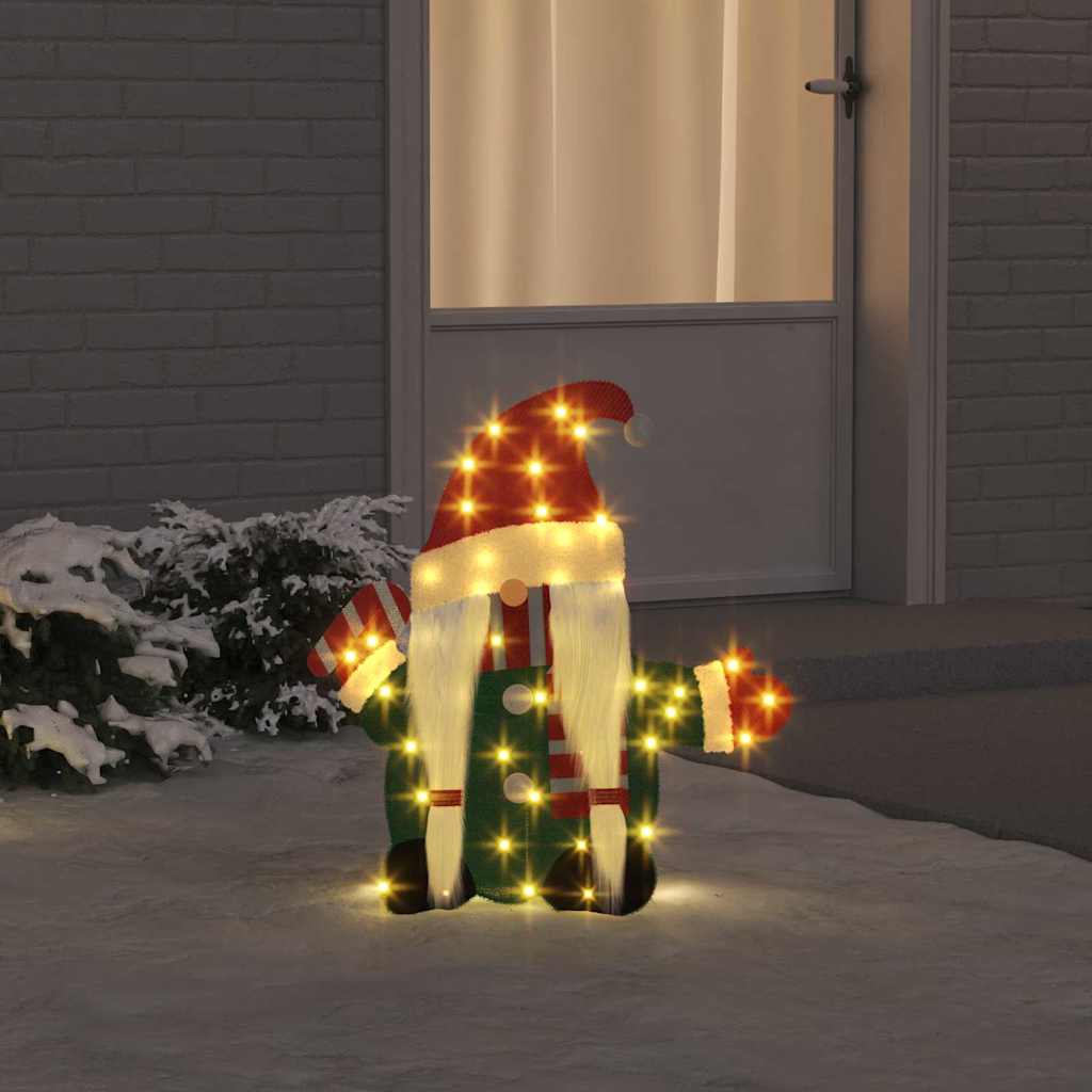 vidaXL Podświetlany gnom z 60 diodami LED Ciepła biel 71 x 64 cm