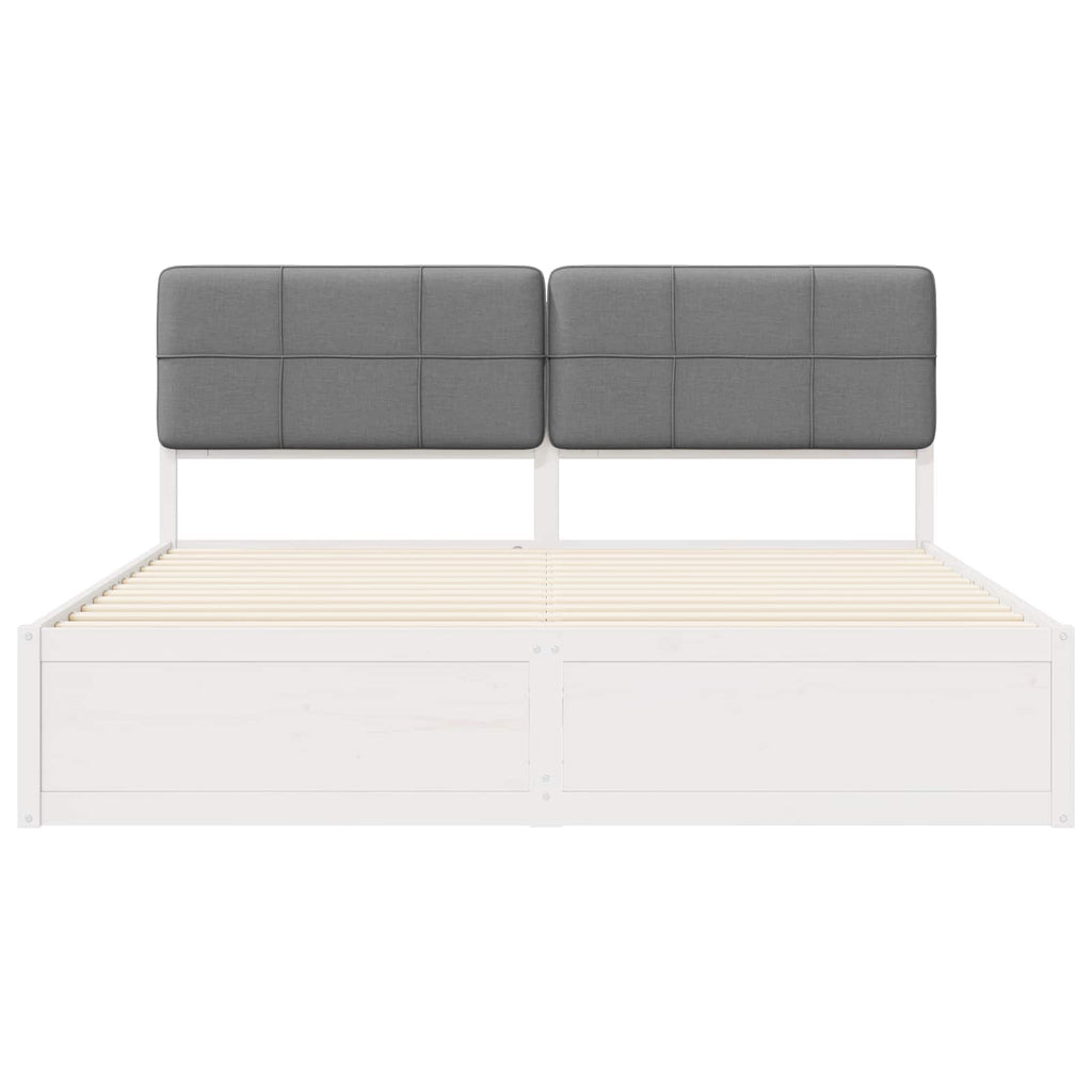 vidaXL Ramka łóżka z tapicerowanym wezgłowiem Jasnoszary 200 x 200 cm