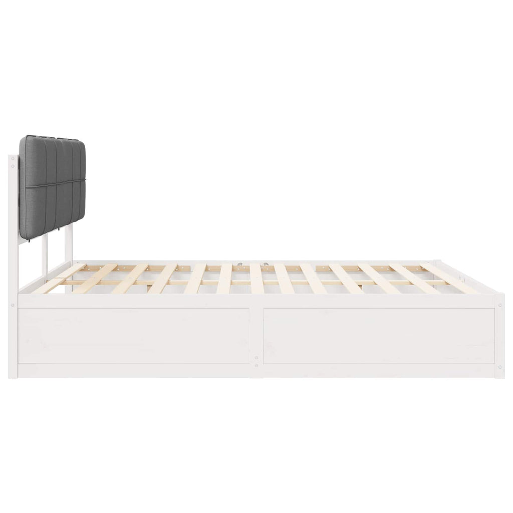 vidaXL Ramka łóżka z tapicerowanym wezgłowiem Jasnoszary 200 x 200 cm