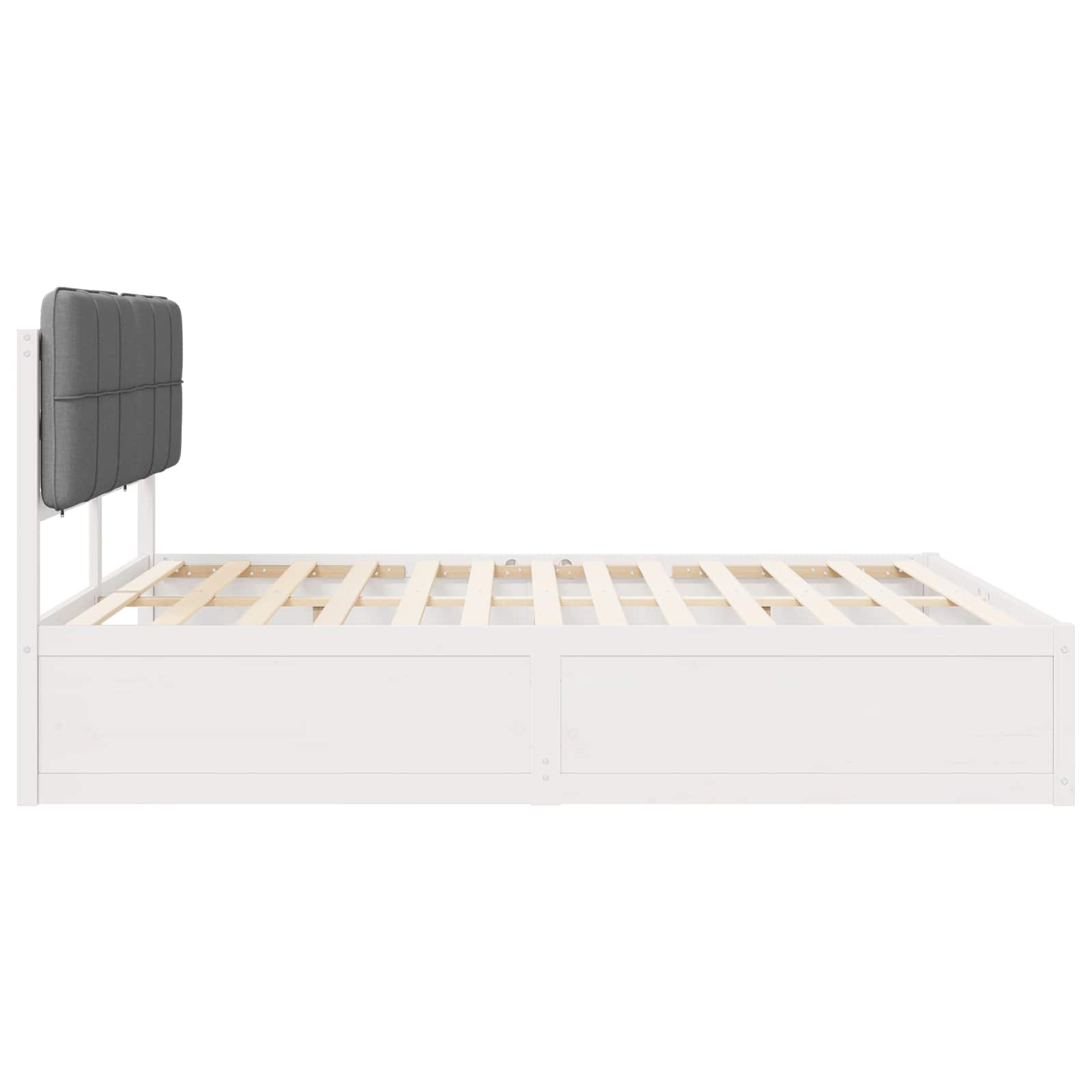 vidaXL Ramka łóżka z tapicerowanym wezgłowiem Jasnoszary 200 x 200 cm