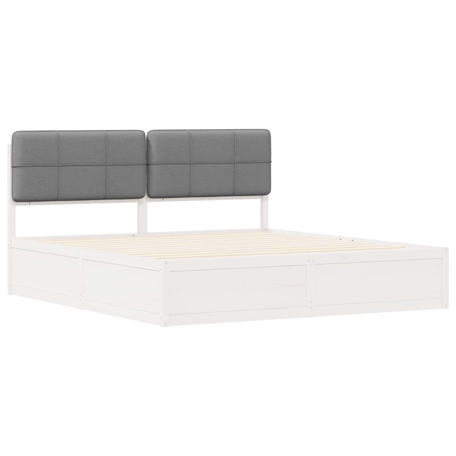 vidaXL Ramka łóżka z tapicerowanym wezgłowiem Jasnoszary 180 x 200 cm