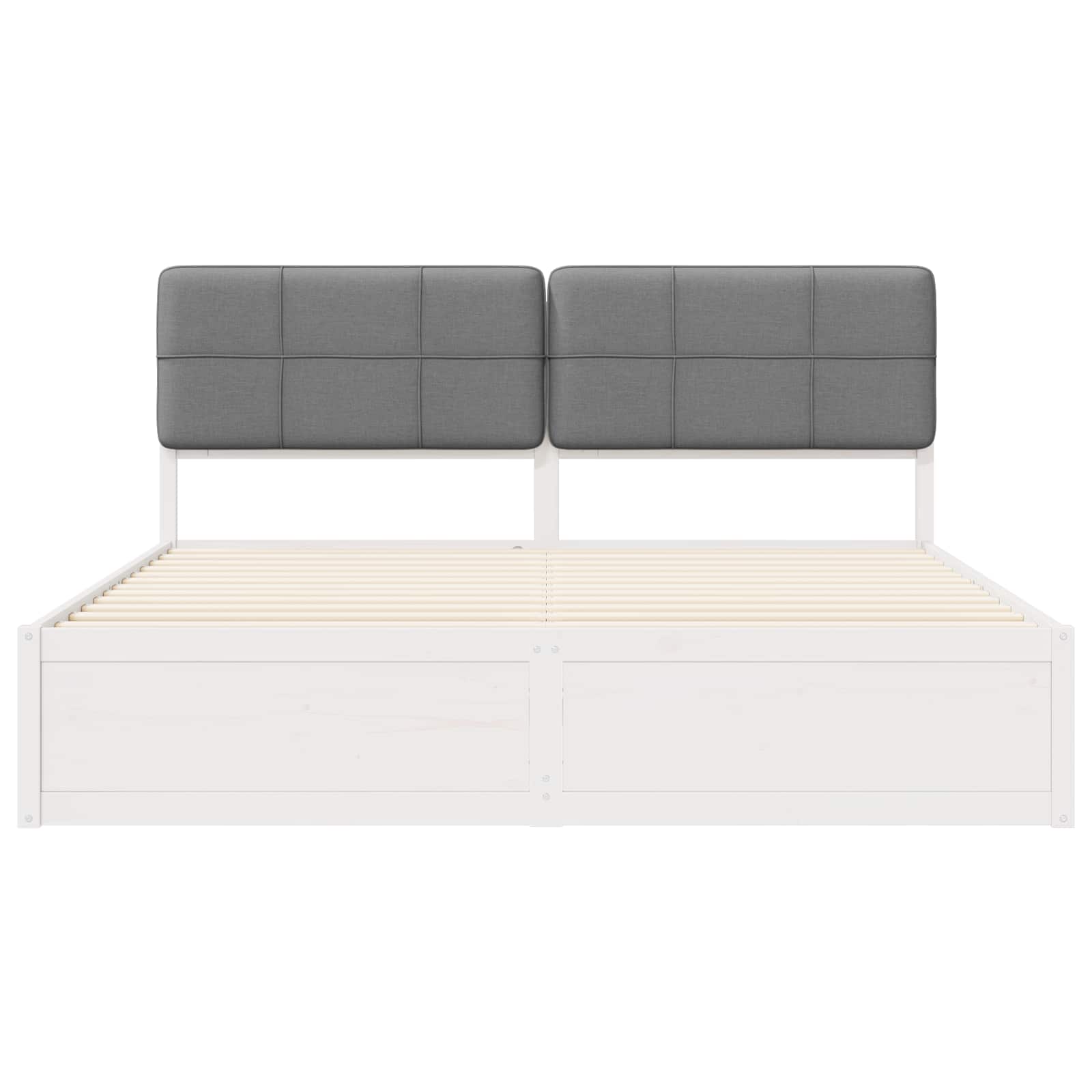 vidaXL Ramka łóżka z tapicerowanym wezgłowiem Jasnoszary 180 x 200 cm