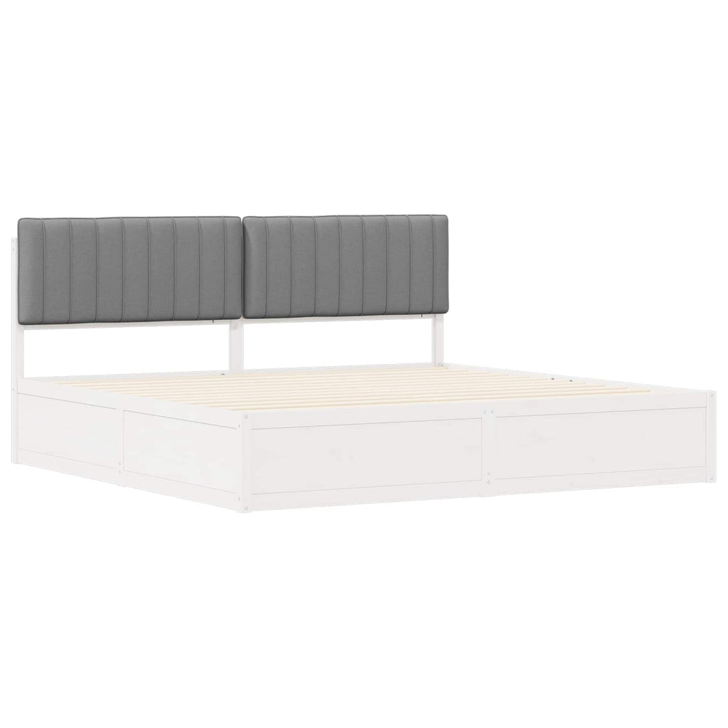 vidaXL Ramka łóżka z tapicerowanym wezgłowiem Jasnoszary 200 x 200 cm