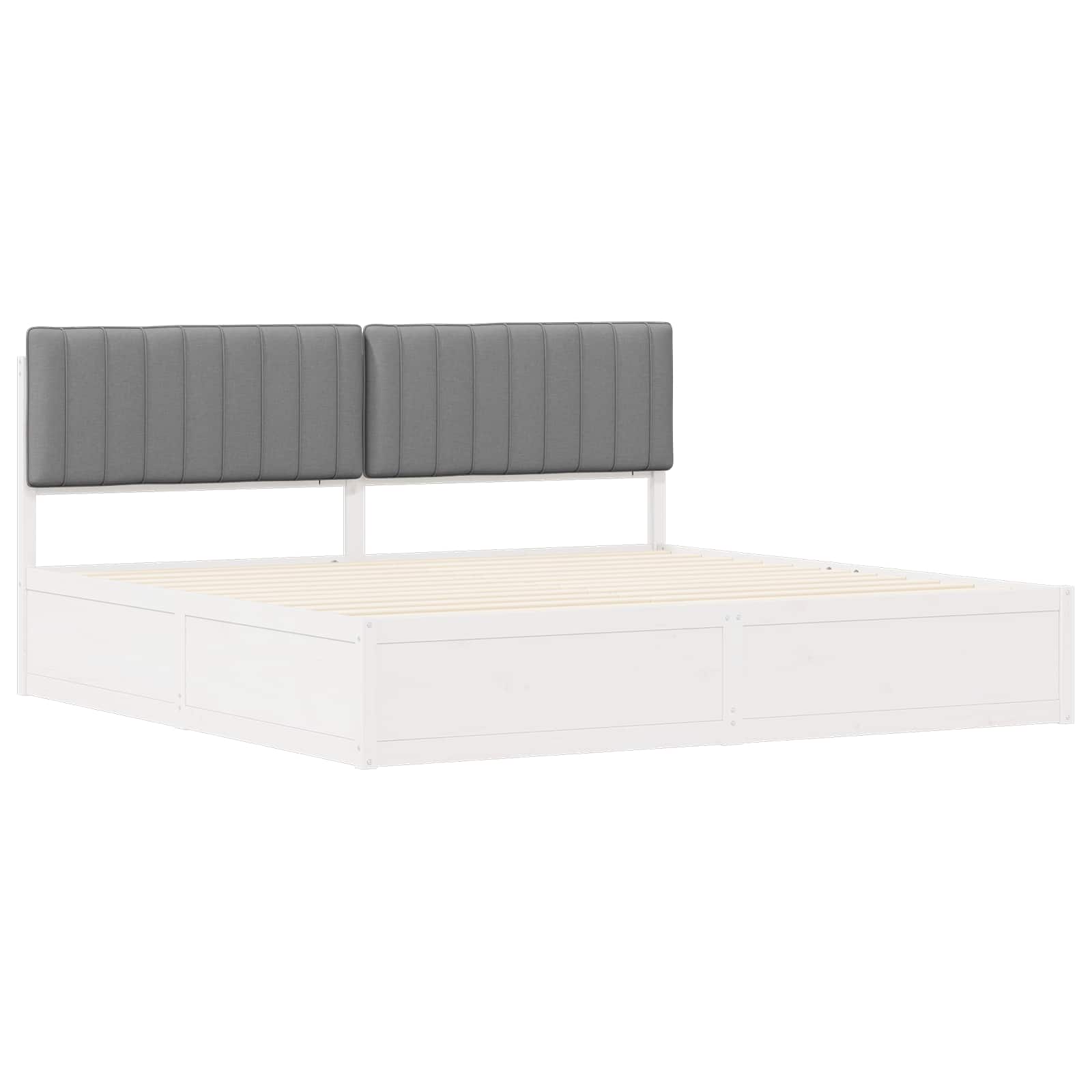 vidaXL Ramka łóżka z tapicerowanym wezgłowiem Jasnoszary 200 x 200 cm