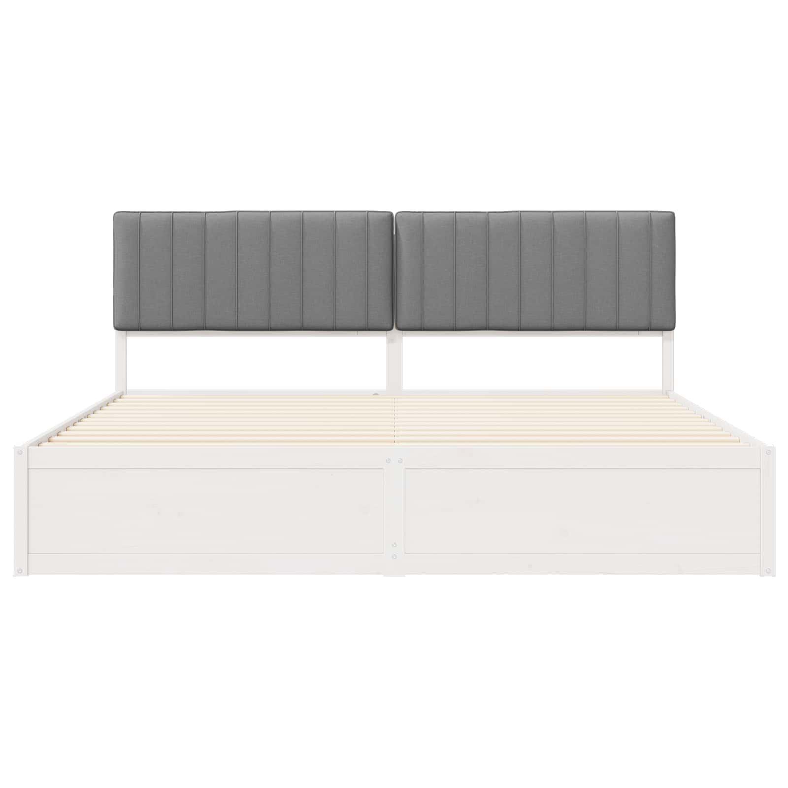 vidaXL Ramka łóżka z tapicerowanym wezgłowiem Jasnoszary 200 x 200 cm