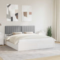 vidaXL Ramka łóżka z tapicerowanym wezgłowiem Jasnoszary 180 x 200 cm