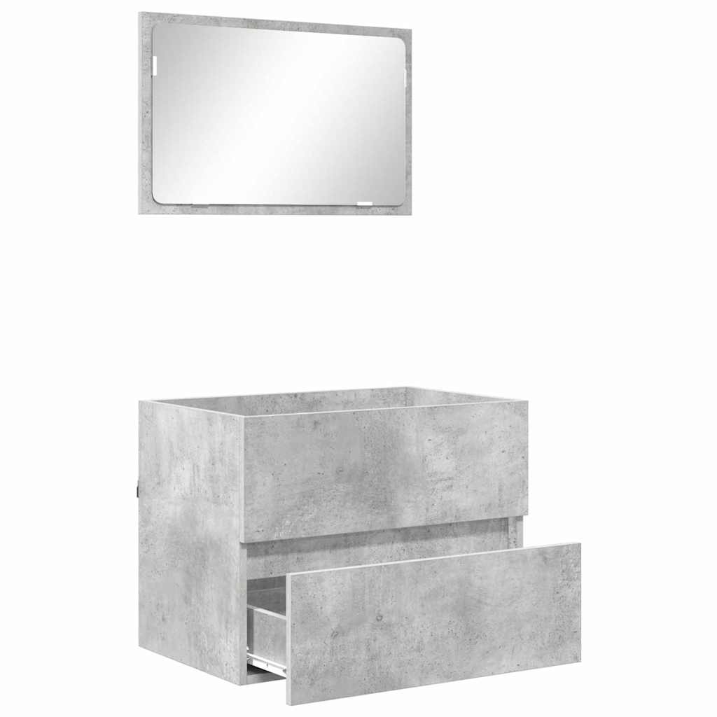 vidaXL Zestaw mebli łazienkowych Betonowy szary 60 x 38,3 x 45 cm